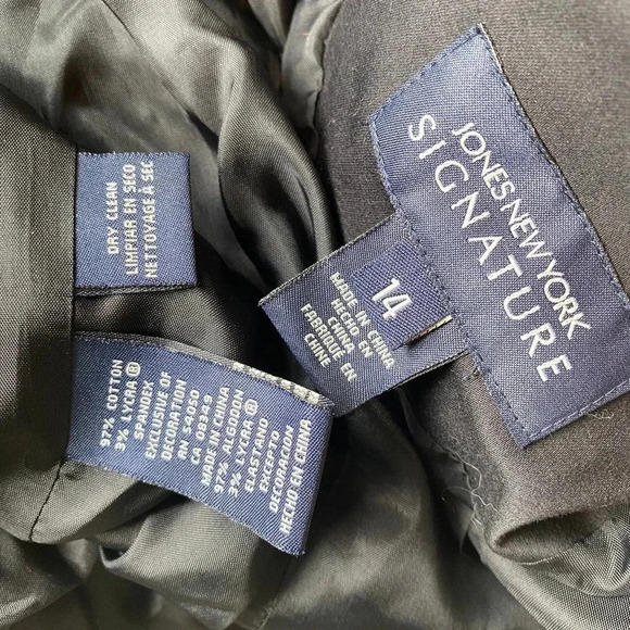 Jones New York Black White Lace Trim Career Wear Open Blazer Jacket Women Sz14 - Picture 4 of 7